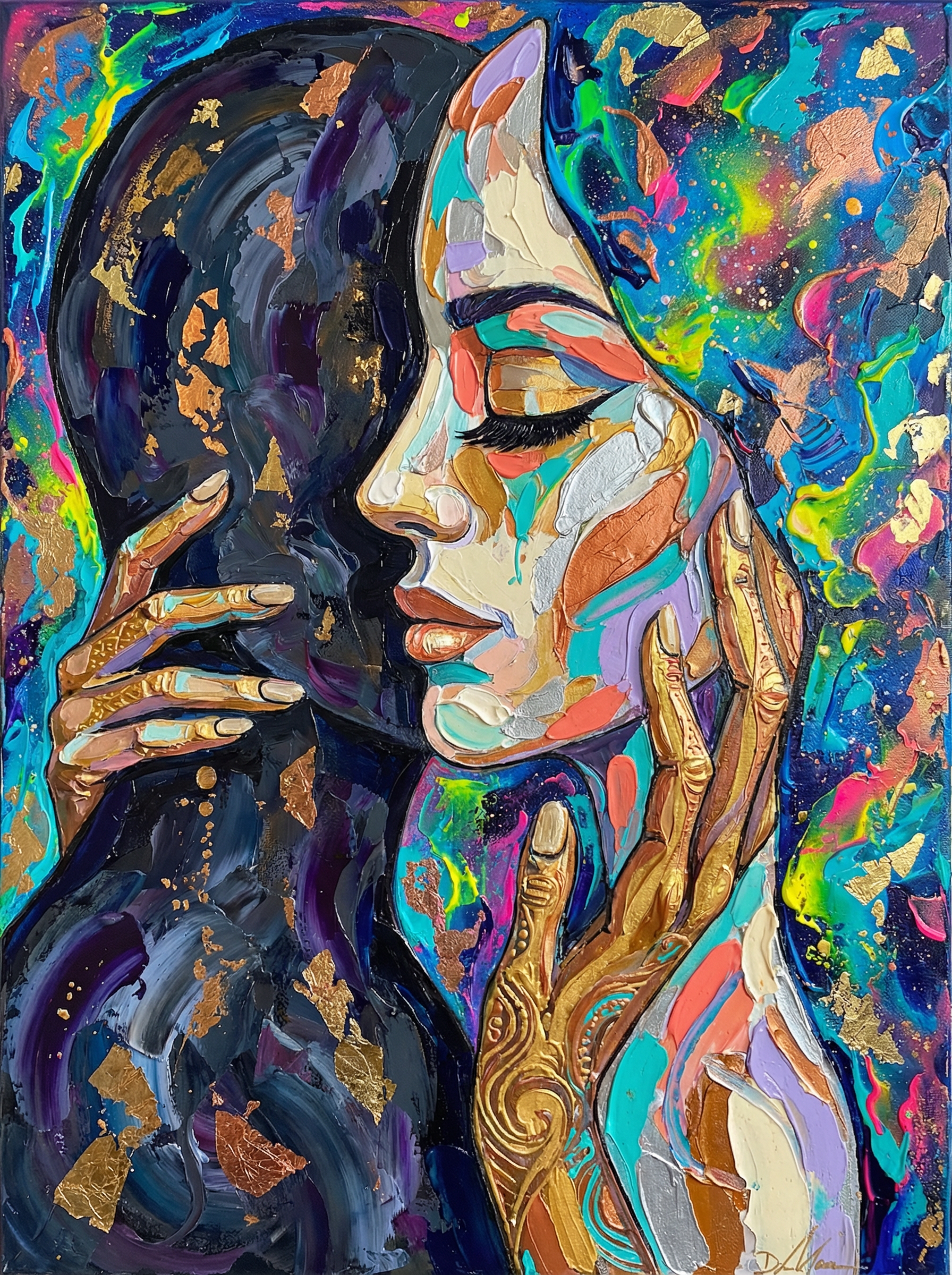 Vibrant Artistic Faces (100 Color Diamond Painting) Diamond Painting kit