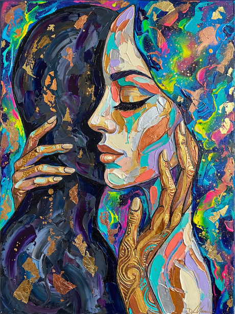 Vibrant Artistic Faces (100 Color Diamond Painting) Diamond Painting kit