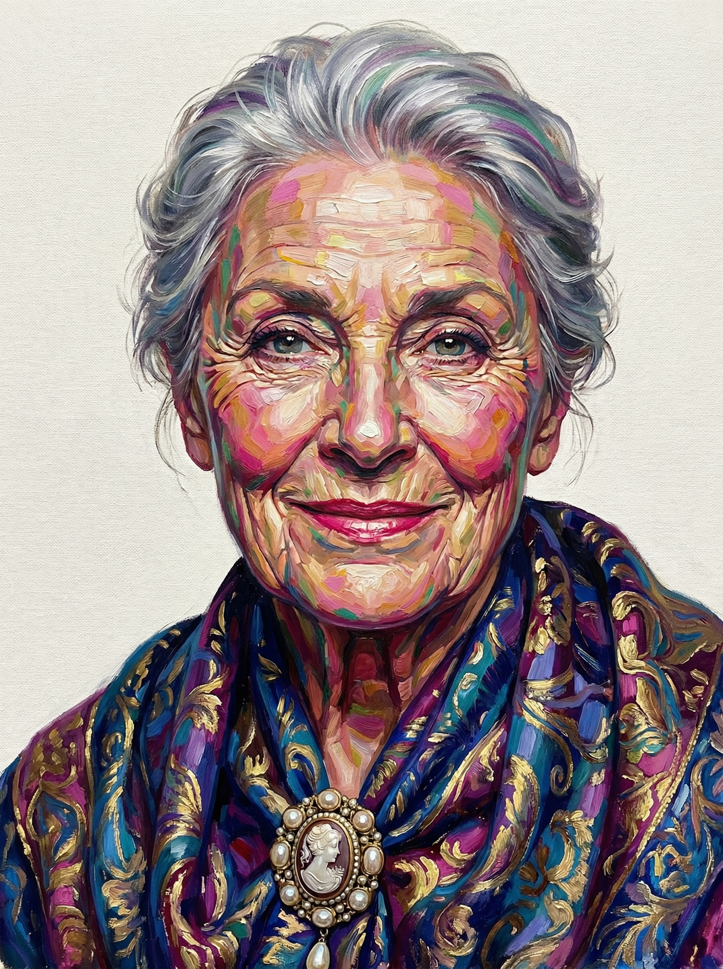 Vibrant Fabric Portrait Woman (100 Color Diamond Painting) Diamond Painting kit