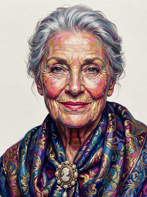 Vibrant Fabric Portrait Woman (100 Color Diamond Painting) Diamond Painting kit