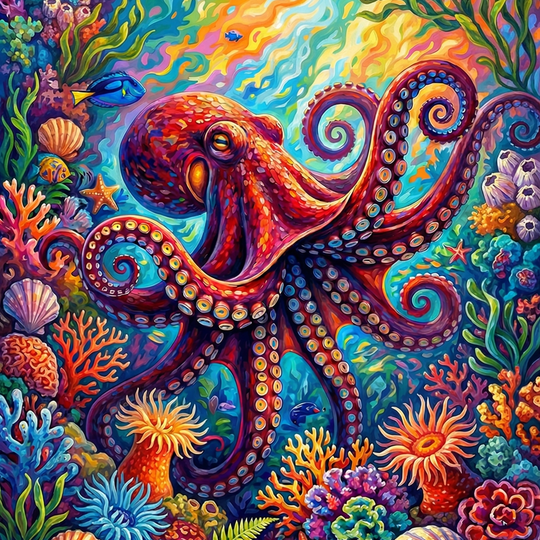 Vibrant Ocean Octopus