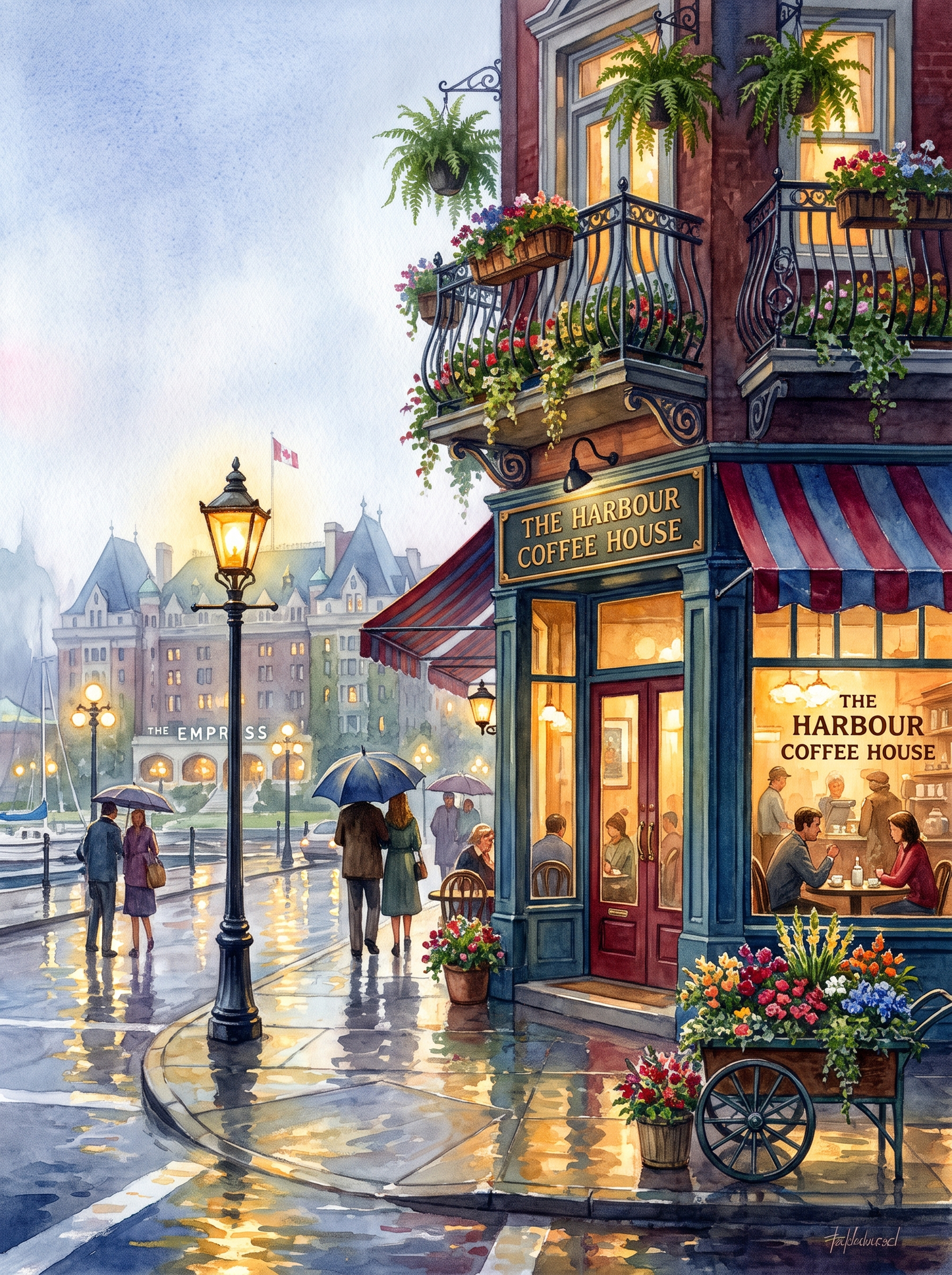 Victoria Empress Harbour Rainy Café