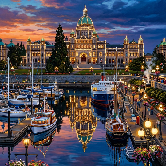 Victoria Inner Harbour (150 Color Diamond Painting)