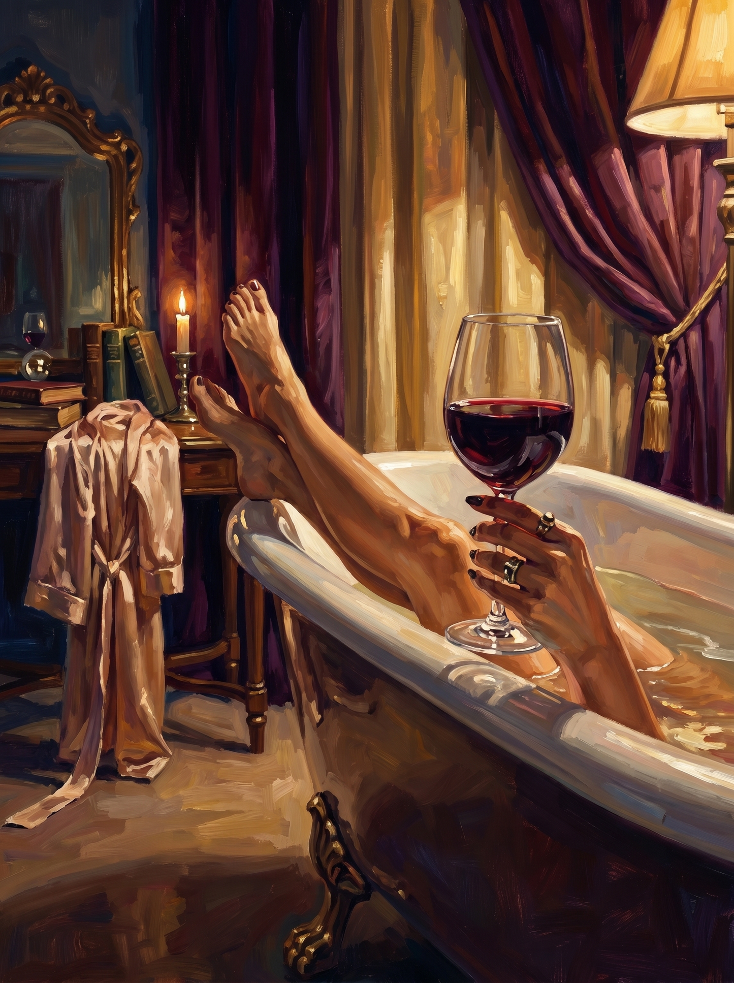 Victorian Bath Wine Evening (100 Color Diamond Painting) Diamond Painting kit