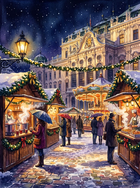 Christmas Market Night, Vienna
