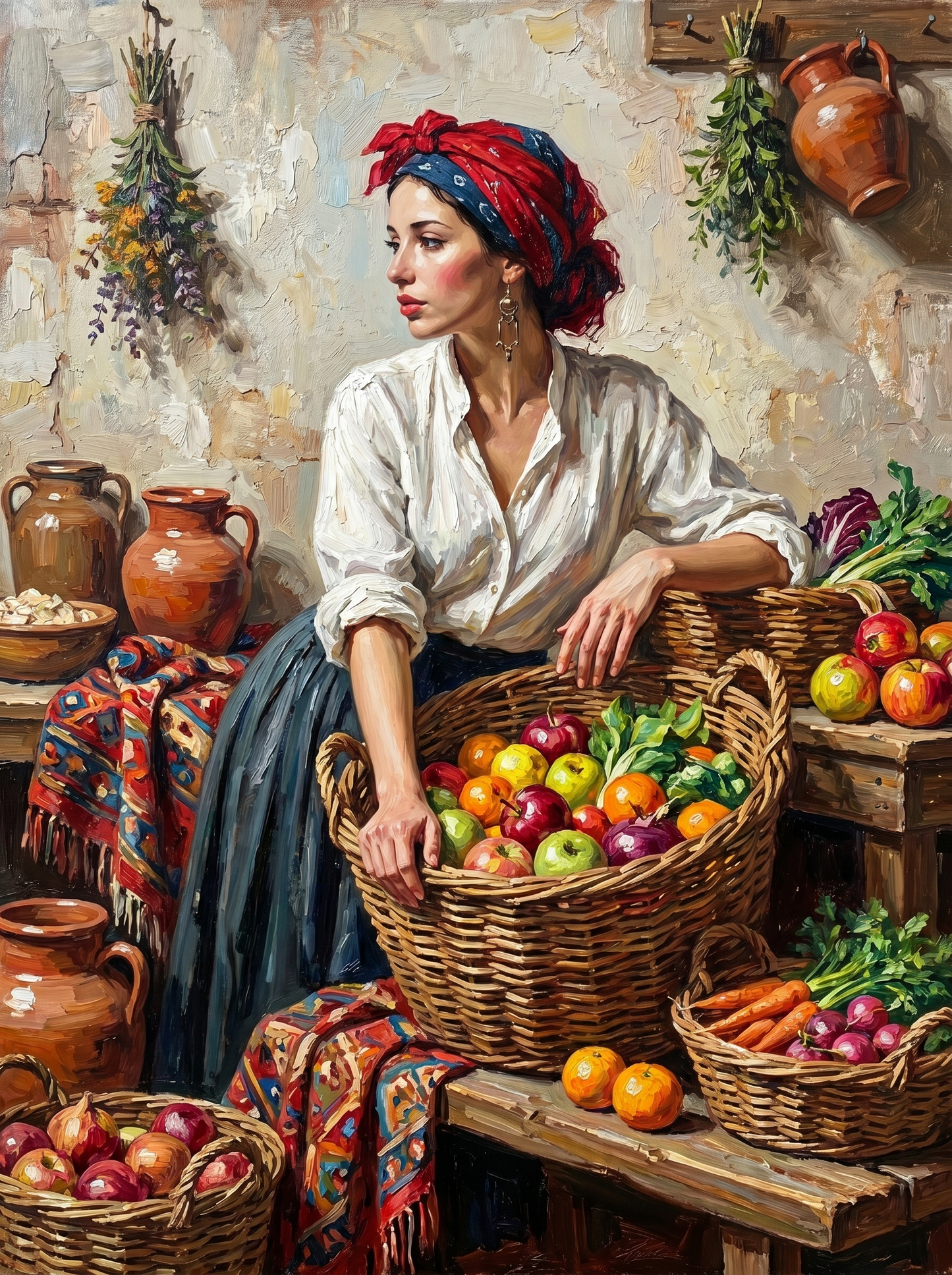 Village Harvest Woman (100 Color Diamond Painting) Diamond Painting kit