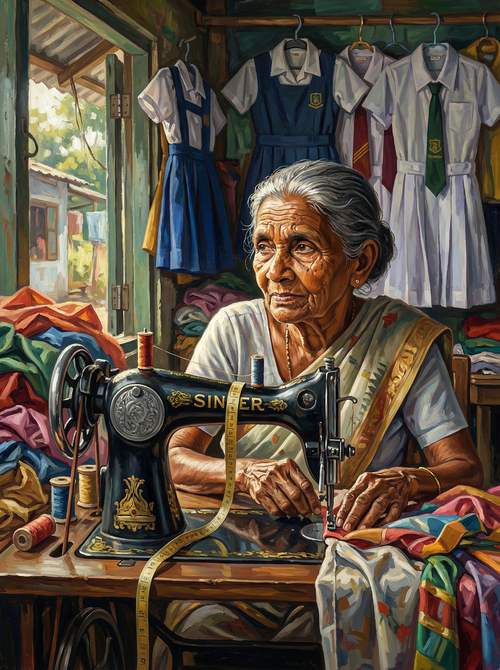 Village Tailor at Work (Diamond Painting) Diamond Painting kit