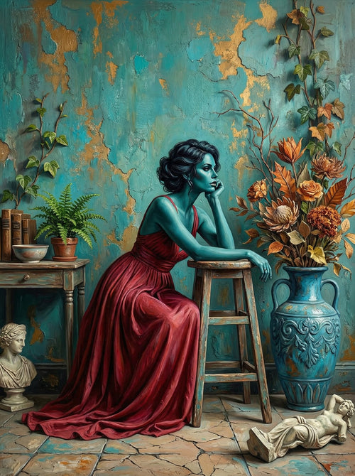 Vintage Contemplation Still Life (100 Color Diamond Painting) Diamond Painting kit