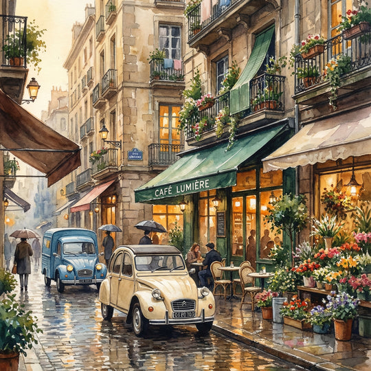 Vintage Parisian Street Scene