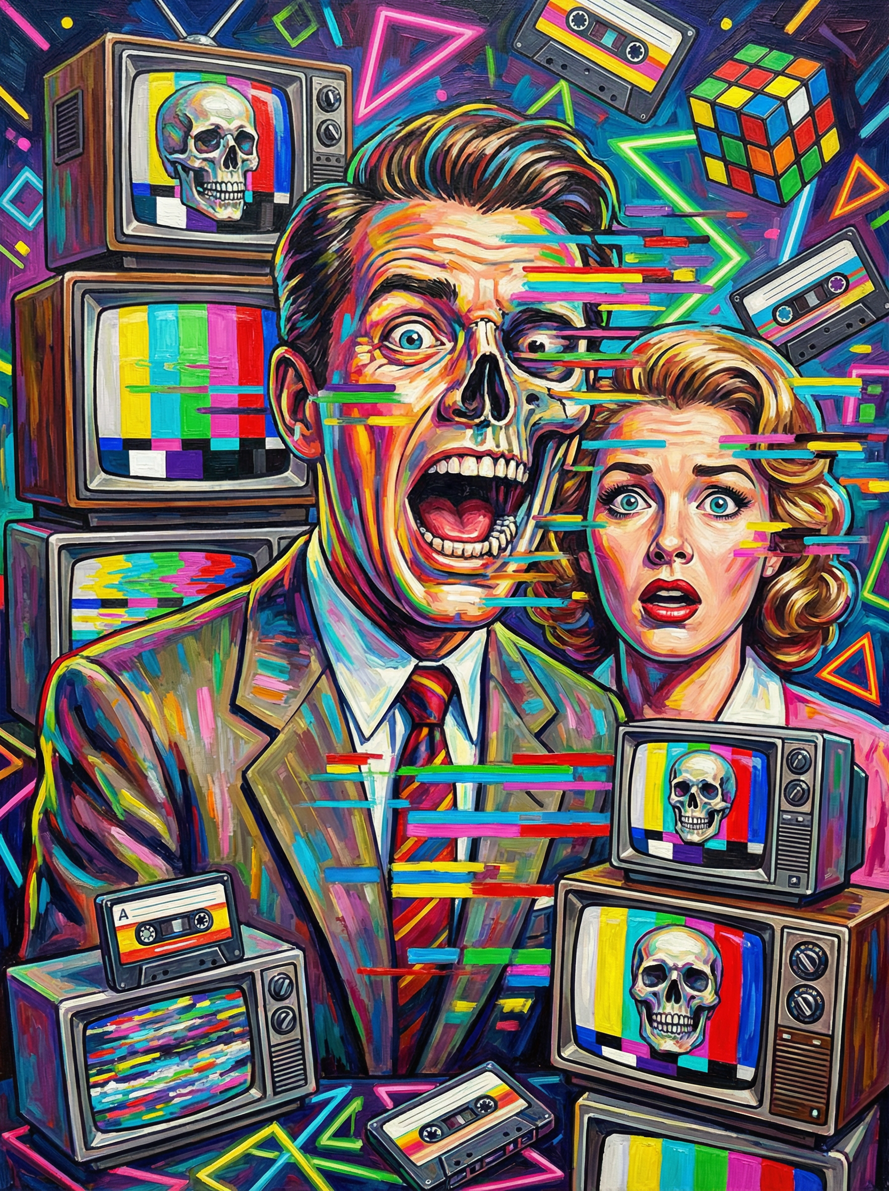 Vintage Television Madness (100 Color Diamond Painting) Diamond Painting kit