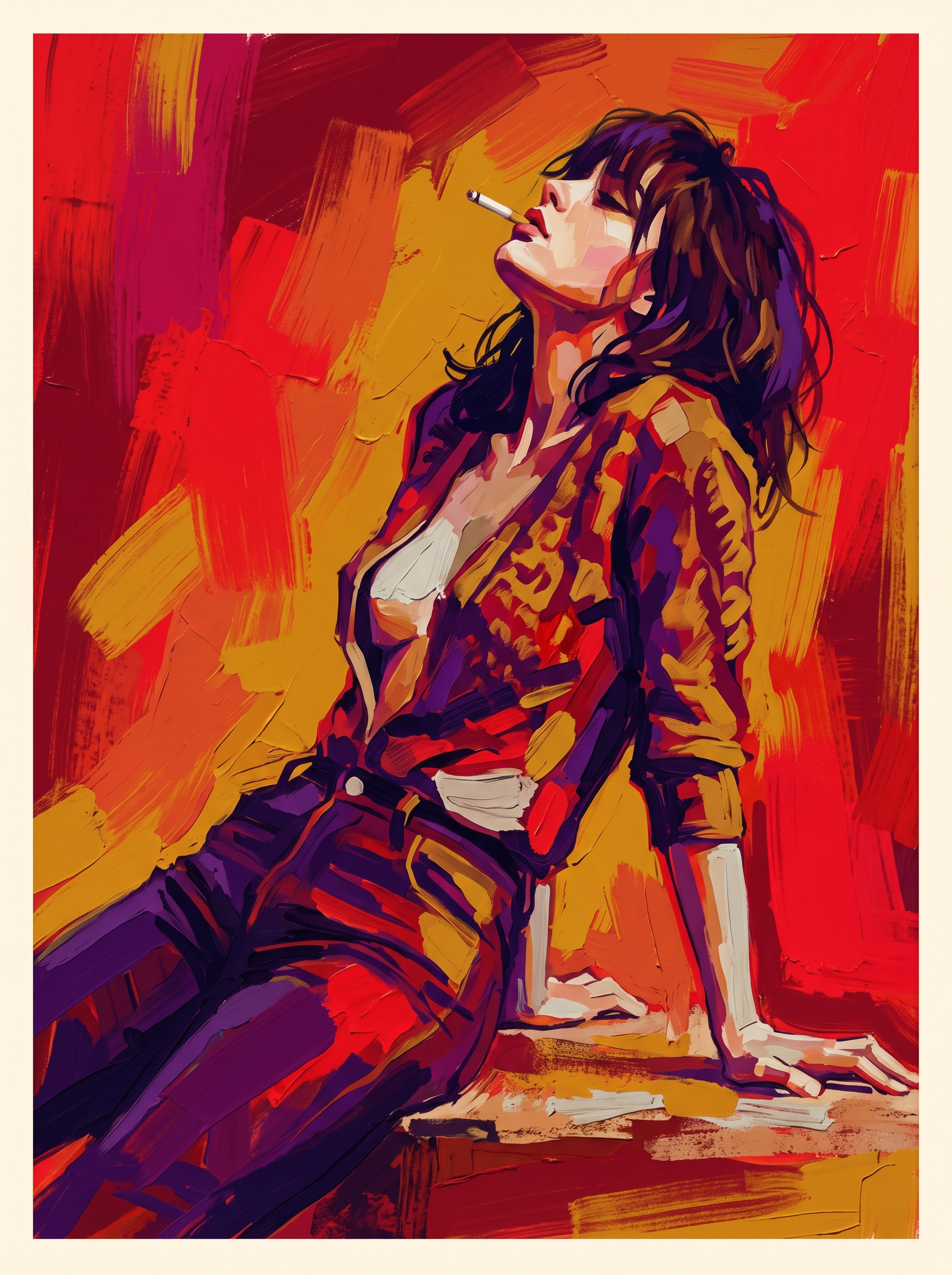 Violet Brushstroke Study