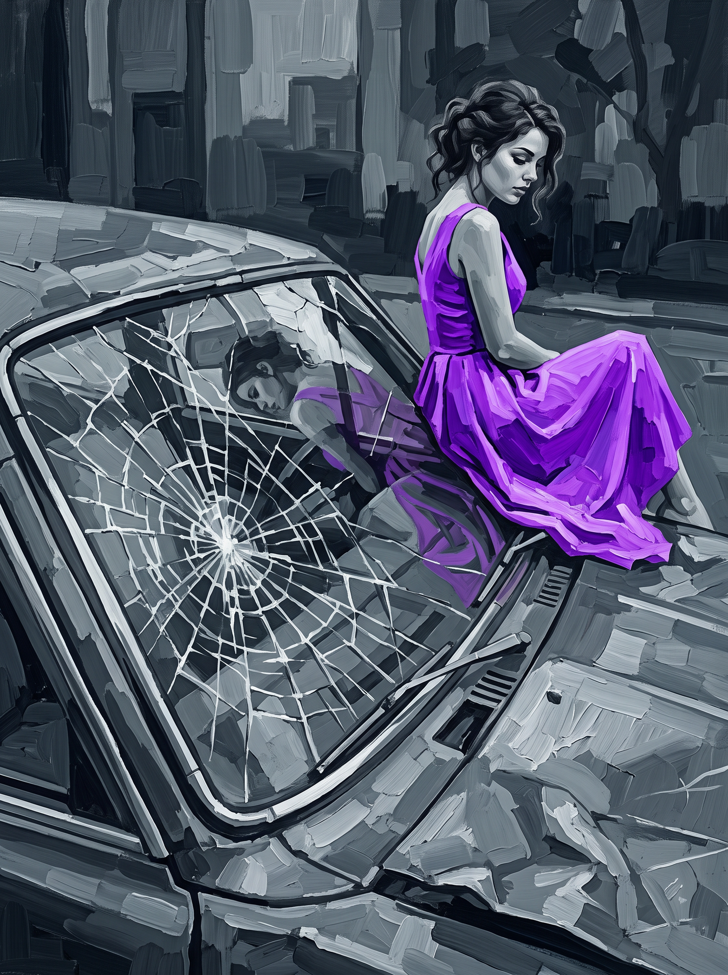 Violet on the Bonnet