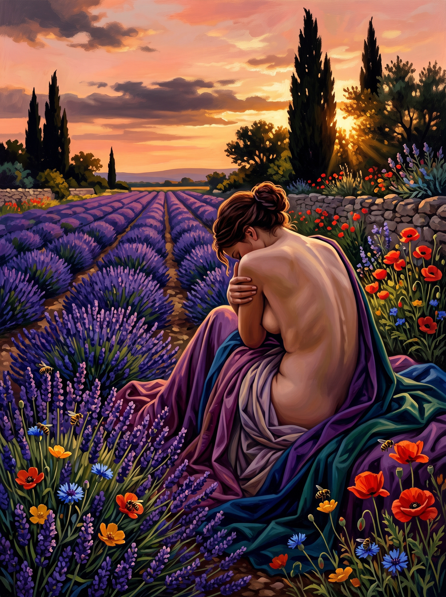 Violet Rows at Dusk