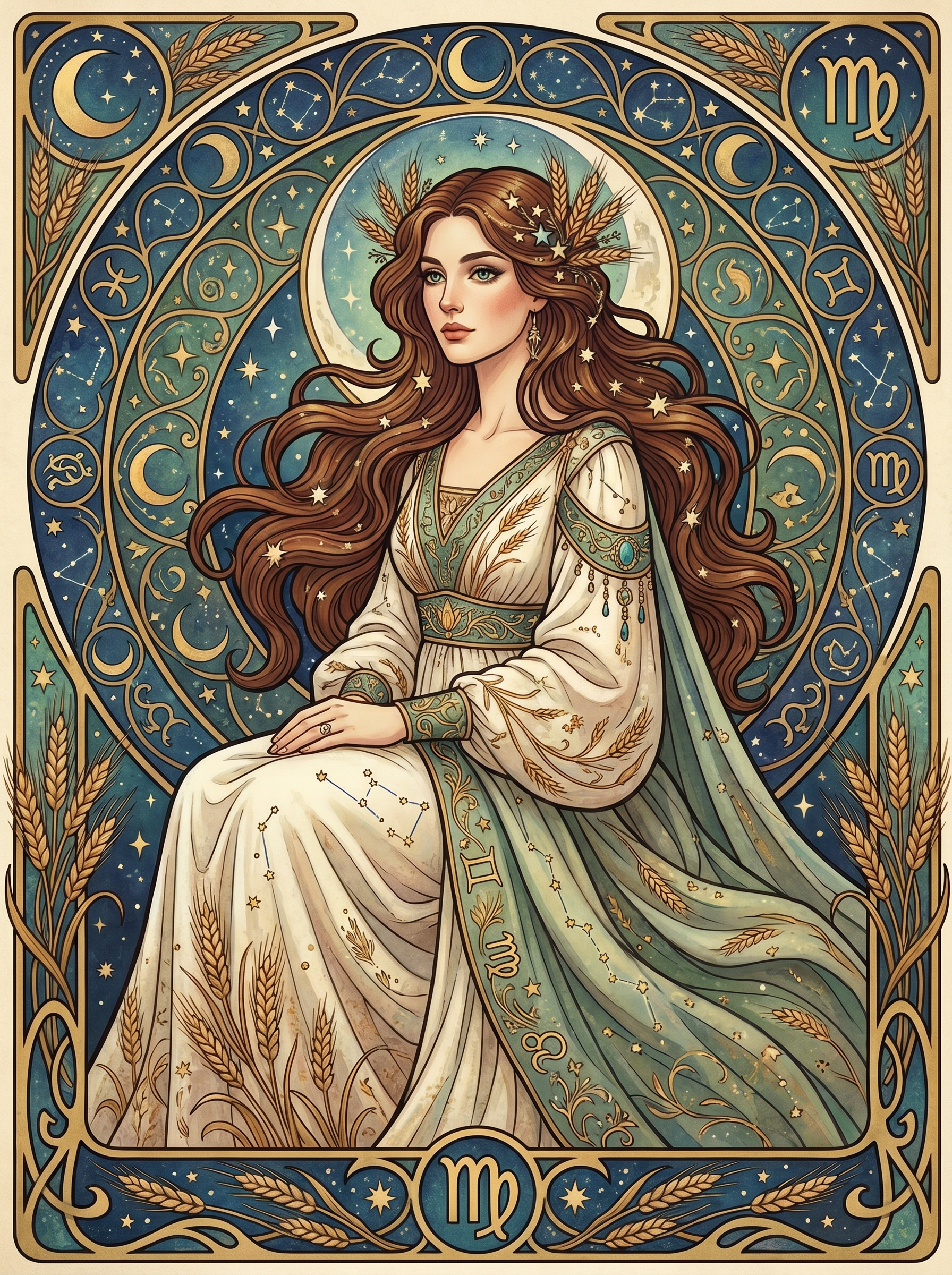 Virgo Wheat Crescent Maiden (80 Colors)