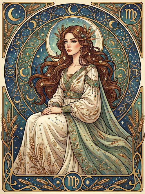 Virgo Wheat Crescent Maiden (80 Colors)