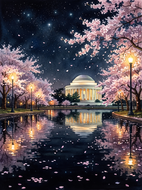 Cherry Blossom Night, Washington DC