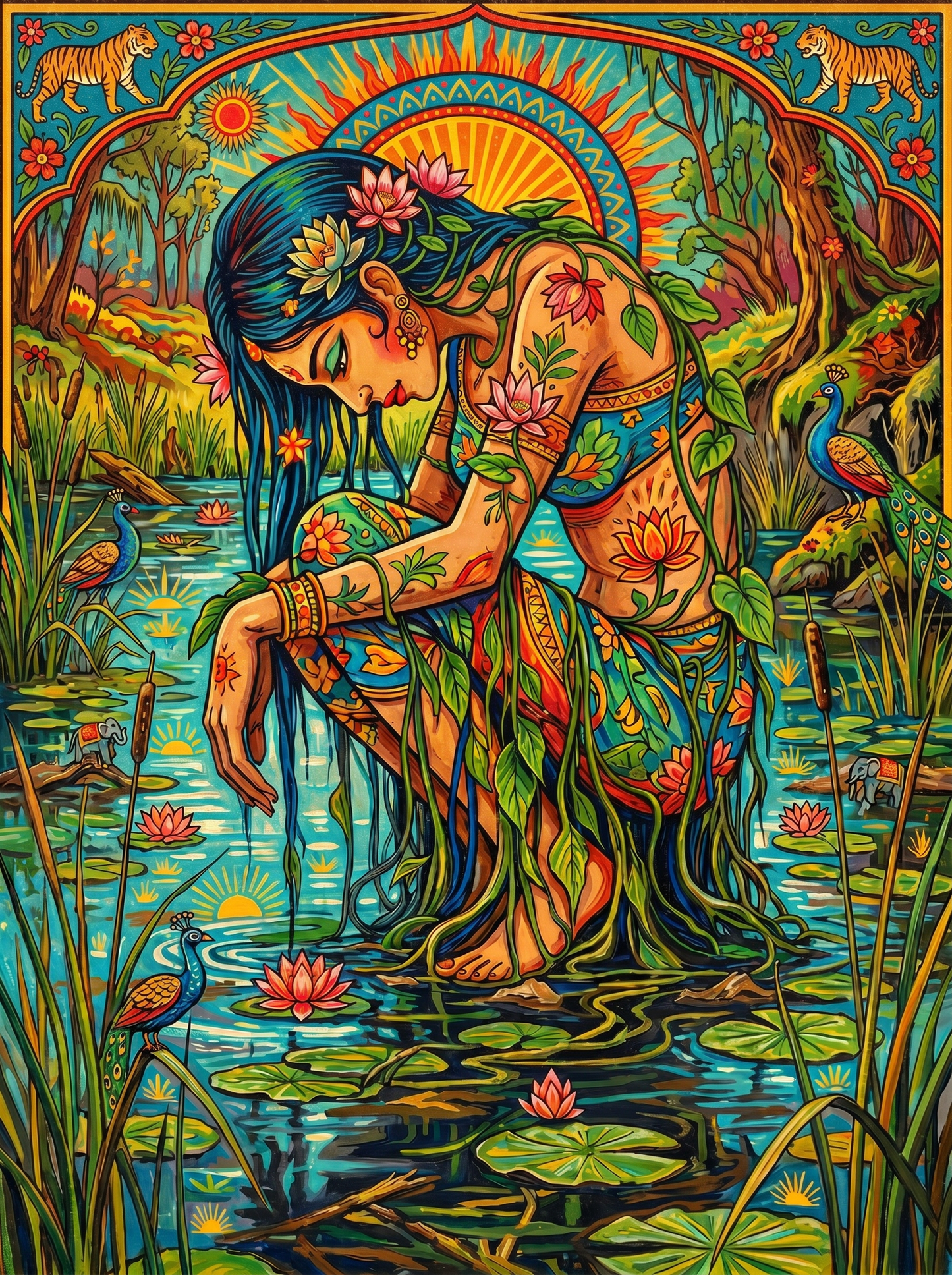 Water Maiden Reeds (150 Color Diamond Painting)