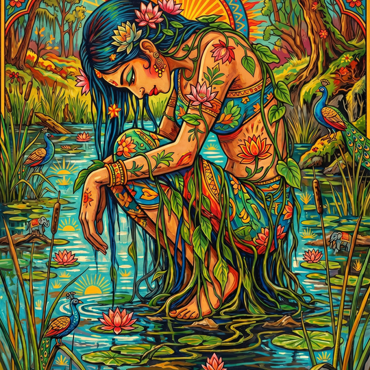 Water Maiden Reeds (150 Color Diamond Painting)