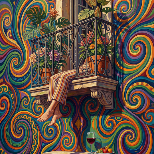 Wavy Window Seated Figure