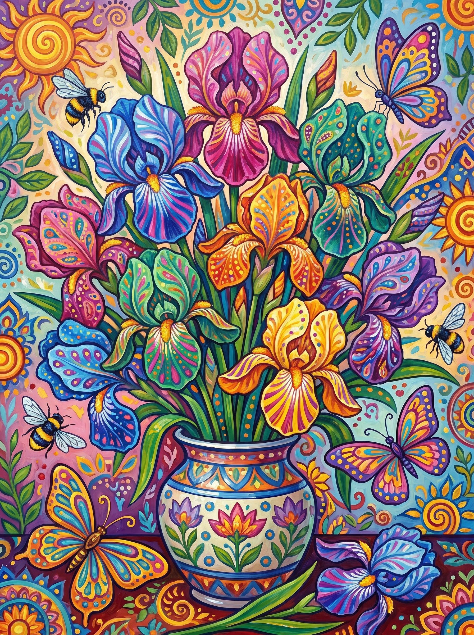 Whimsical Folk Bouquet (Diamond Painting)