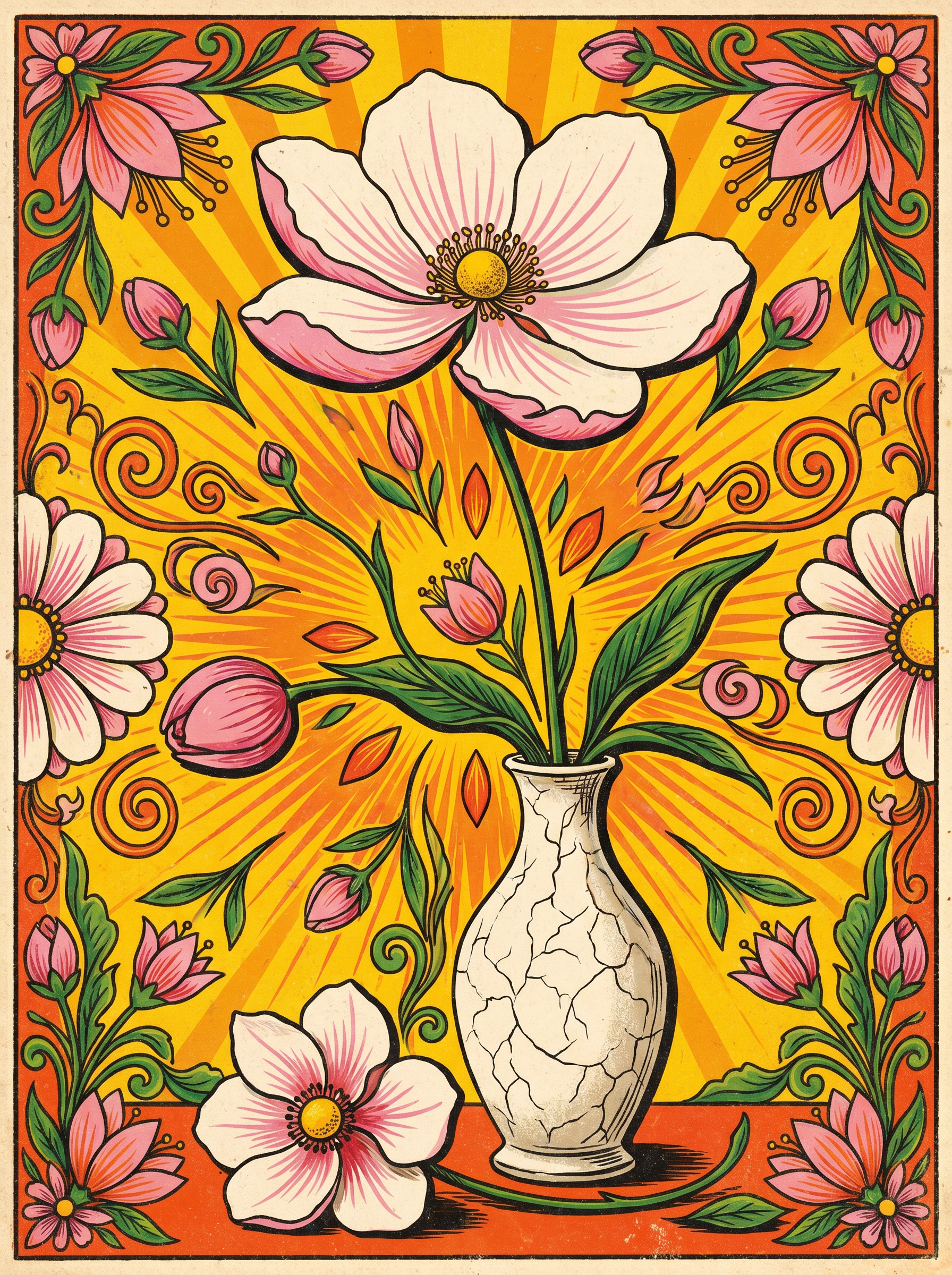 White Blossom Vase (150 Color Diamond Painting)