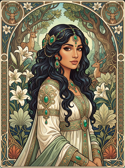 White Lily Deer Maiden (80 Colors)
