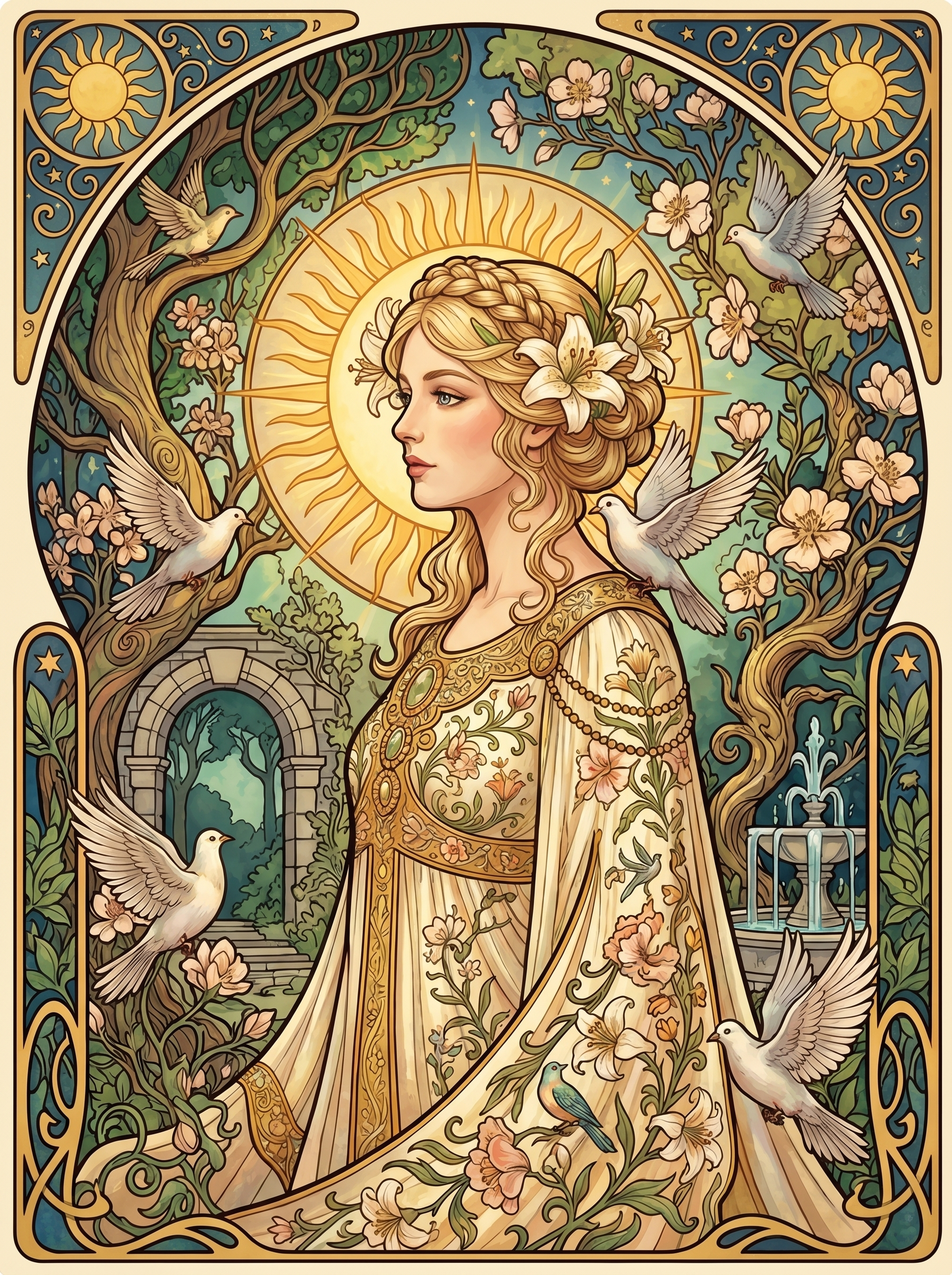White Lily Sun Doves (80 Colors)