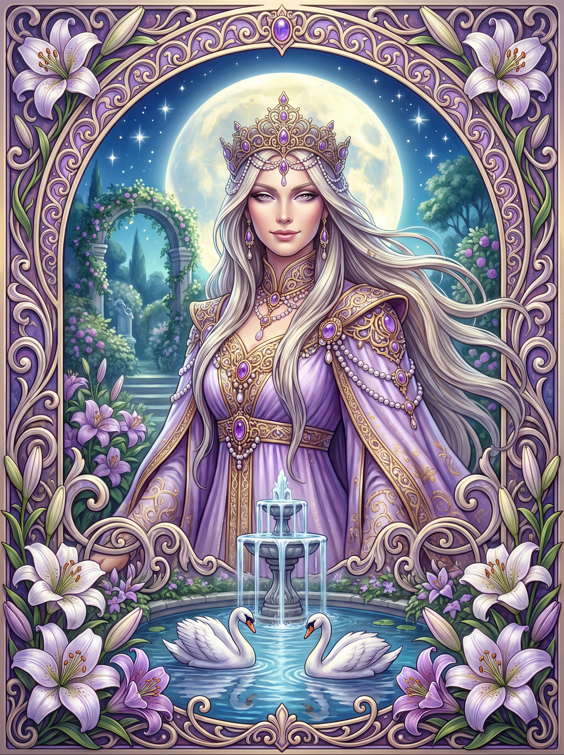 White Lily Swan Queen (80 Colors)