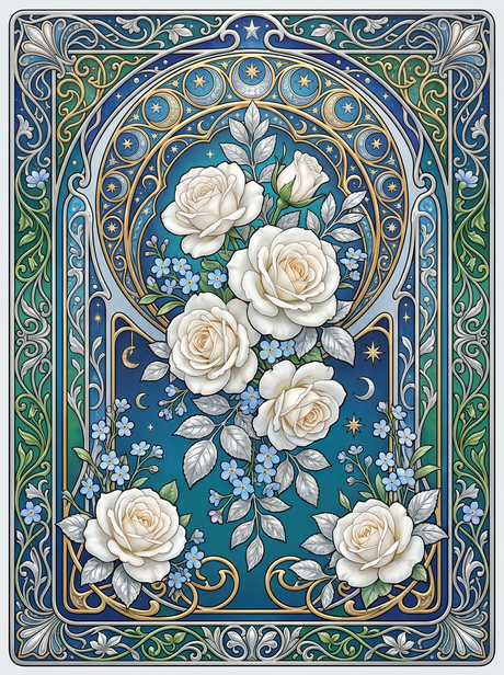 White Rose Midnight Panel (80 Colors) Paint by Numbers kit