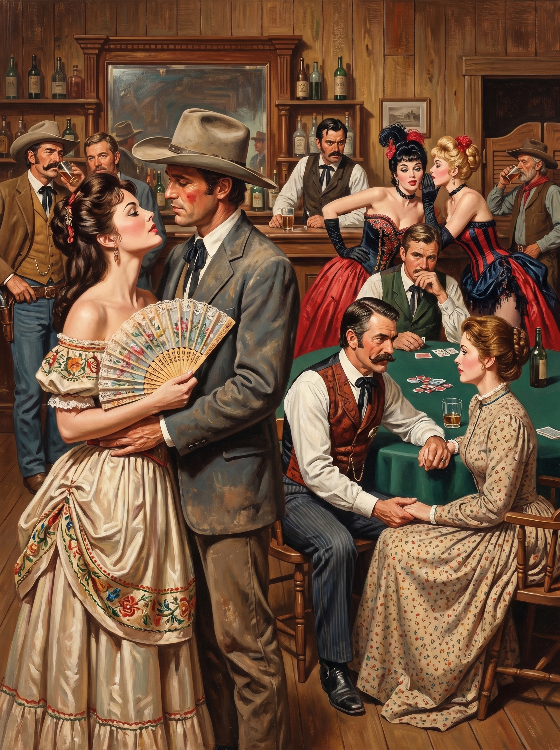 Wild West Frontier Courtship (150 Color Diamond Painting)