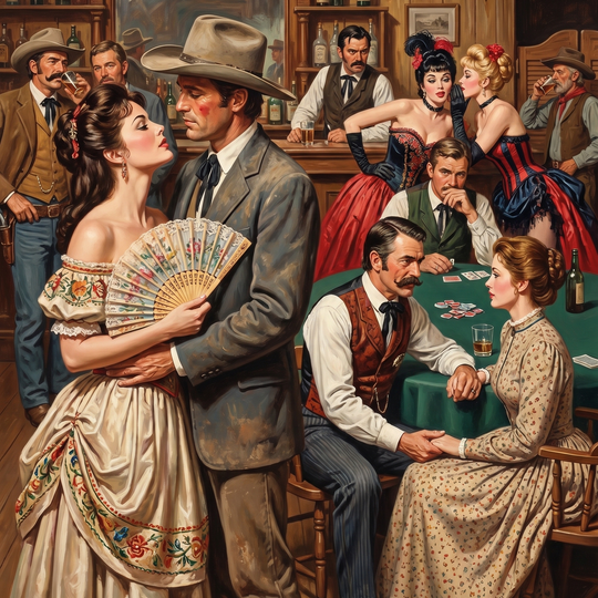 Wild West Frontier Courtship (150 Color Diamond Painting)