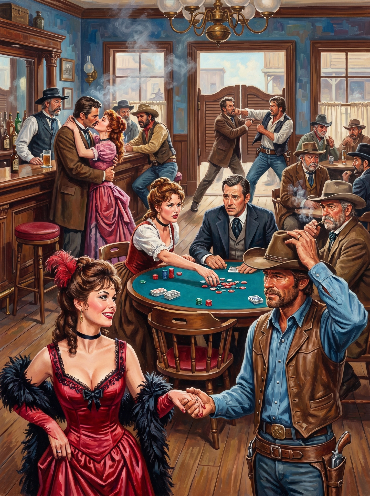 Wild West Saloon Poker (150 Color Diamond Painting)