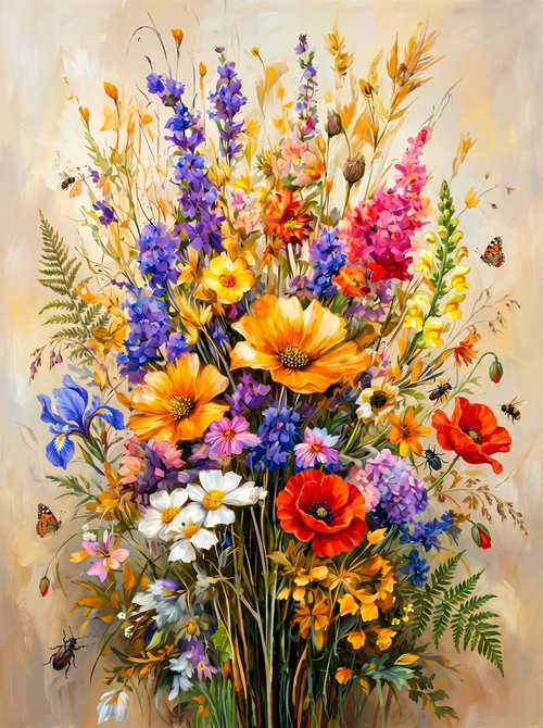 Wildflower Bouquet Colorful (Diamond Painting)