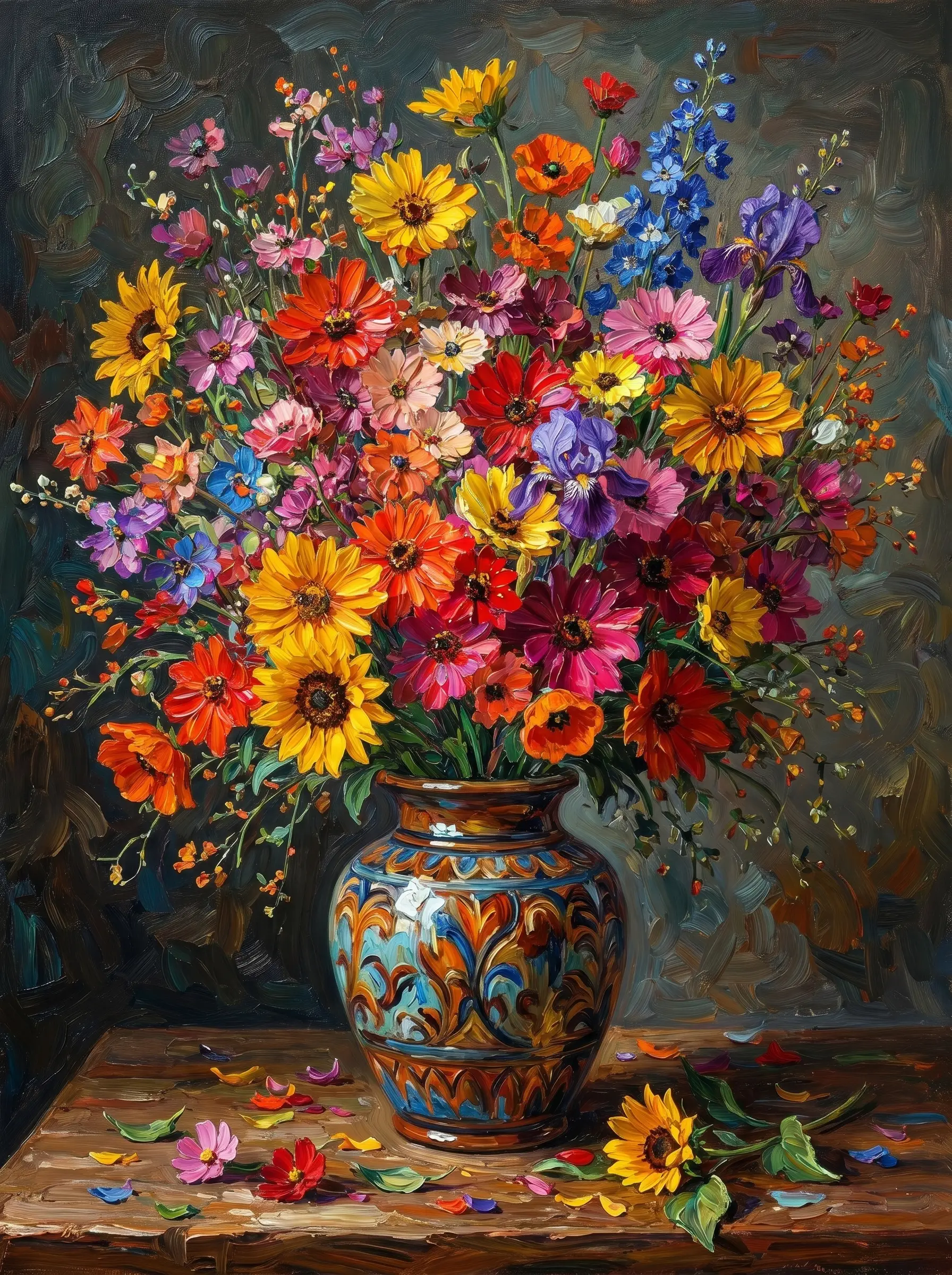Wildflower Bouquet Ornate Vase (Diamond Painting) Diamond Painting kit