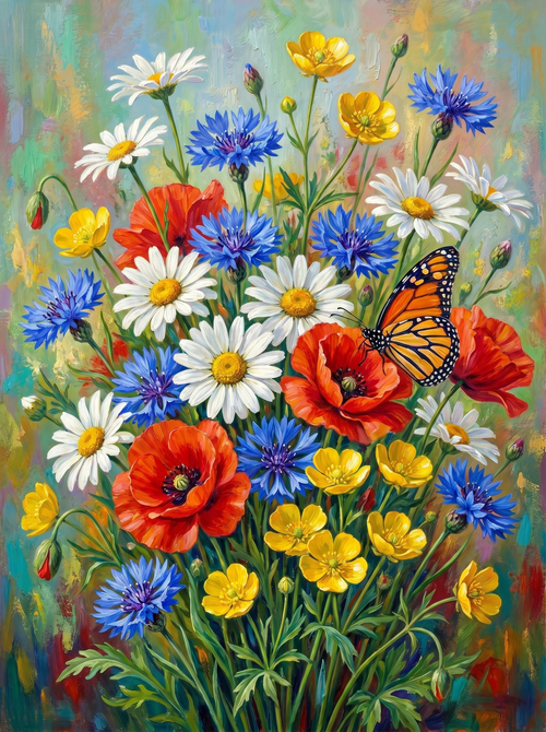 Wildflower Meadow Bright (Diamond Painting)