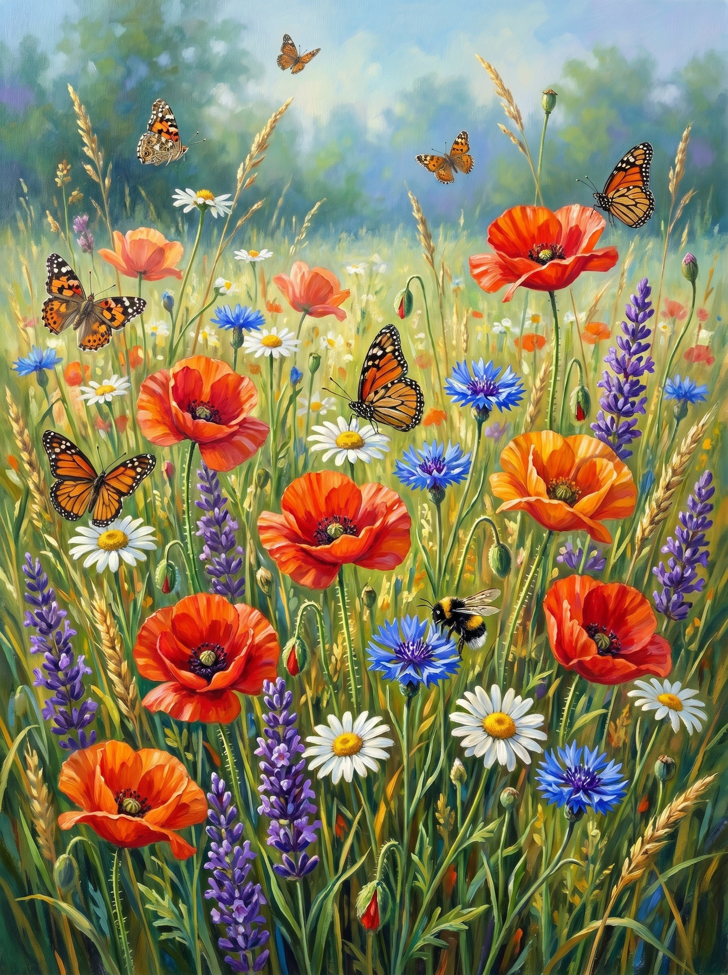 Wildflower Meadow Butterflies (Diamond Painting)
