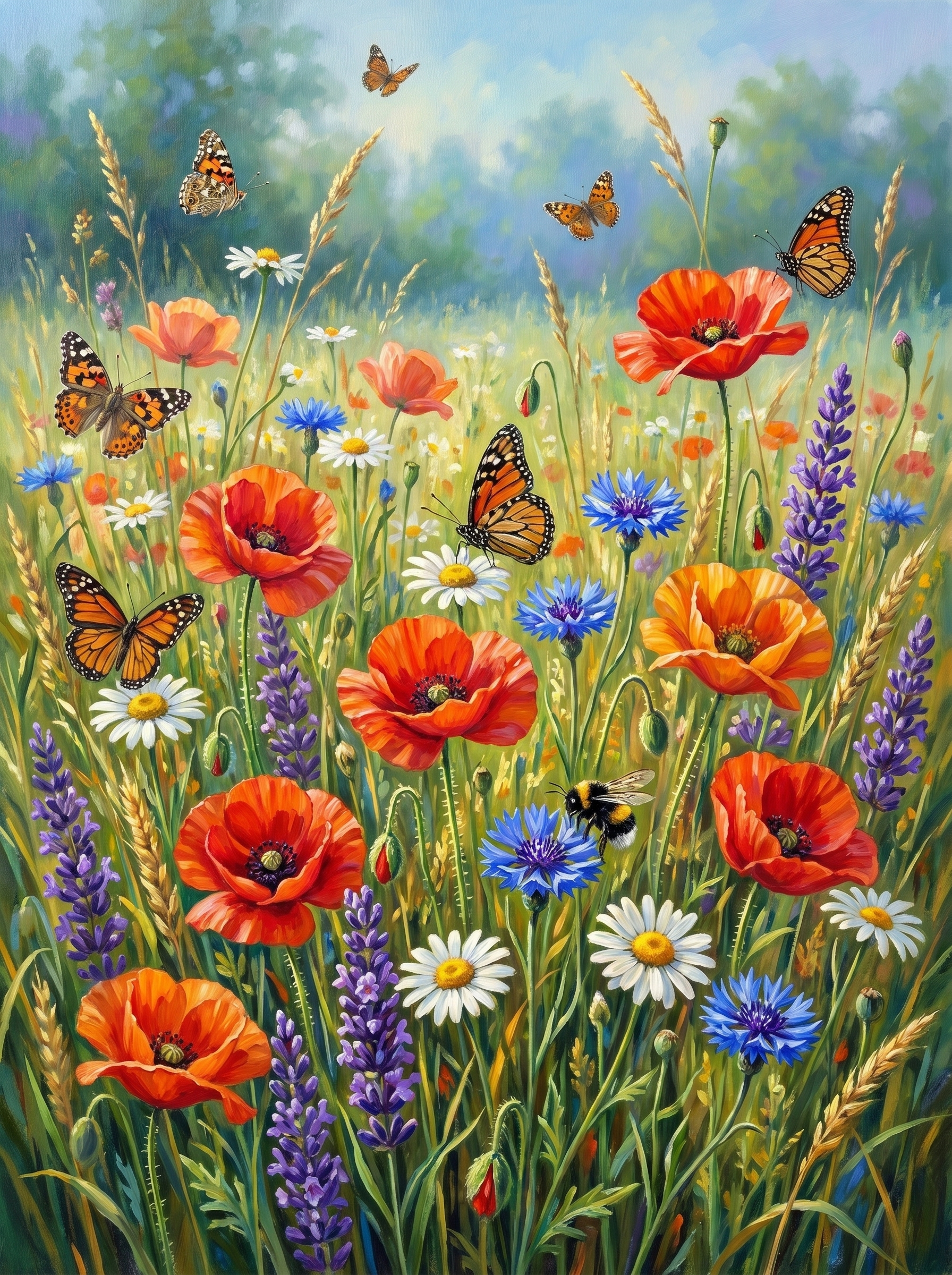 Wildflower Meadow Butterflies (Diamond Painting)