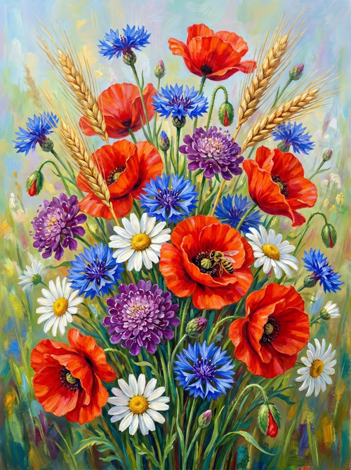 Wildflower Mix Cluster Bright (Diamond Painting)