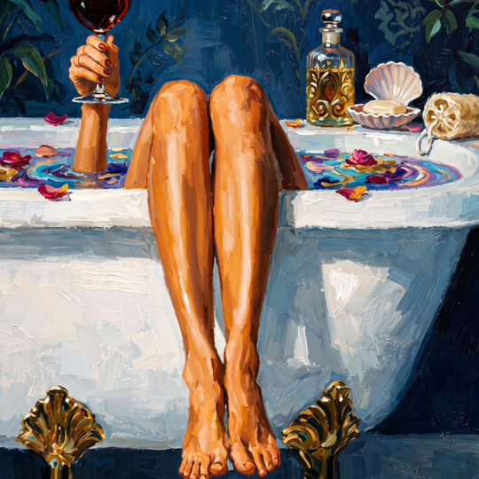Wine And Rose Petals Bath