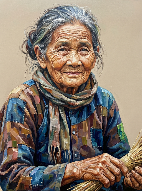 Wise Woman Smile (100 Color Diamond Painting)
