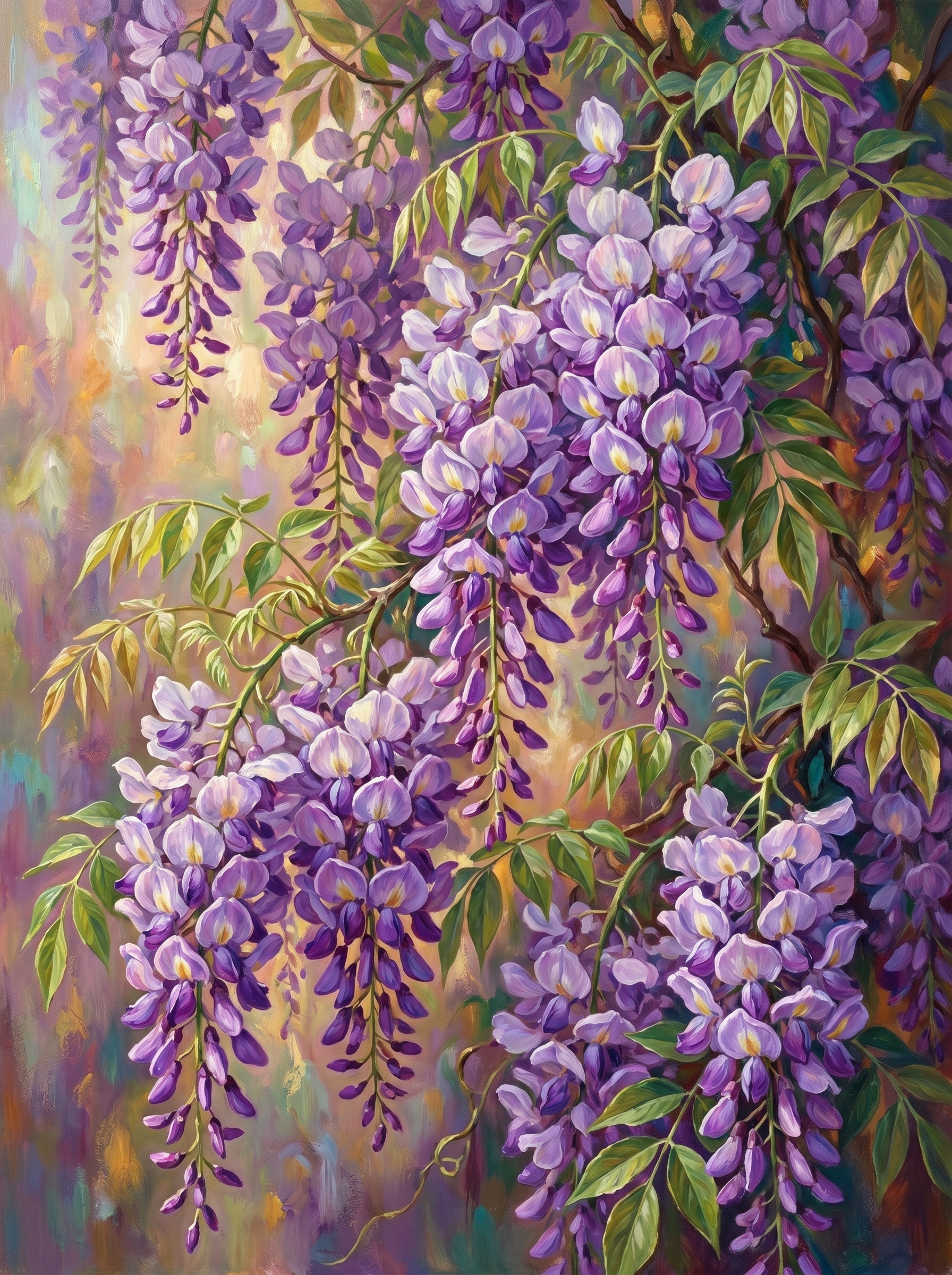 Wisteria Cascade Closeup (Diamond Painting)