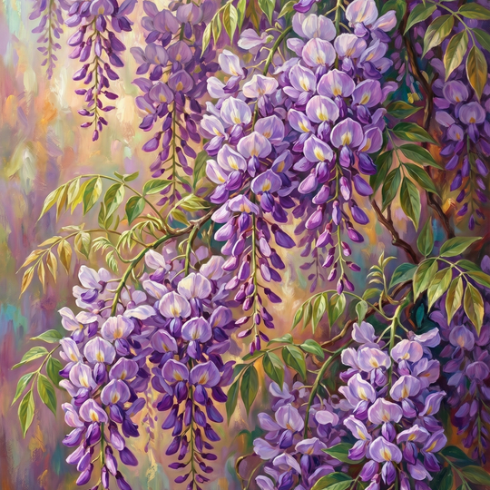 Wisteria Cascade Closeup (Diamond Painting)