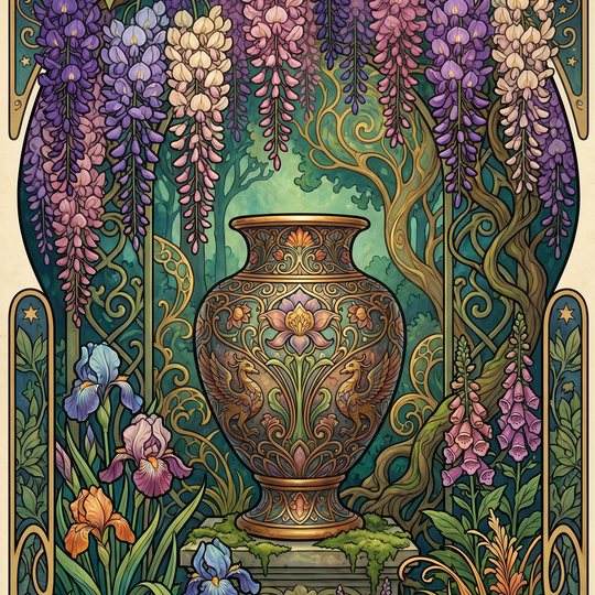 Wisteria Iris Vase Forest (80 Colors)