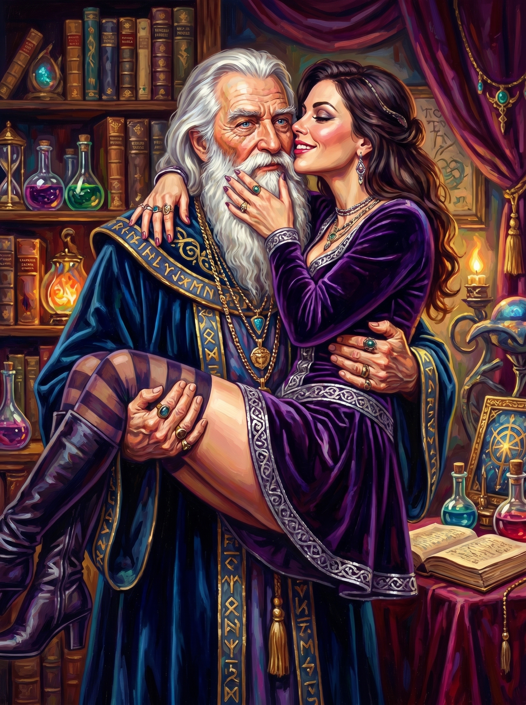 Wizard Couple Romantic Carry (150 Color Diamond Painting)