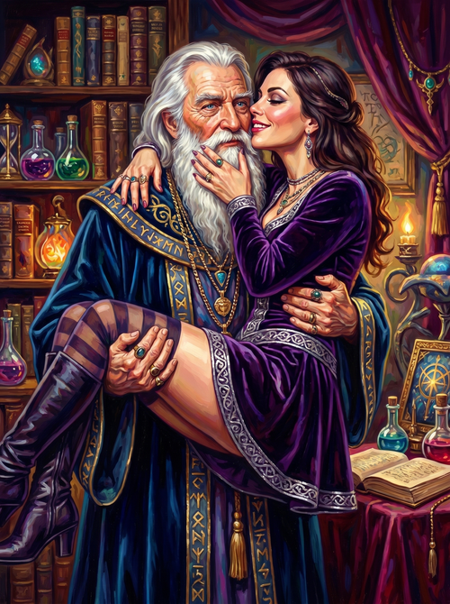 Wizard Couple Romantic Carry (150 Color Diamond Painting)
