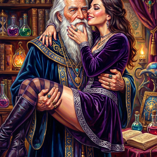 Wizard Couple Romantic Carry (150 Color Diamond Painting)