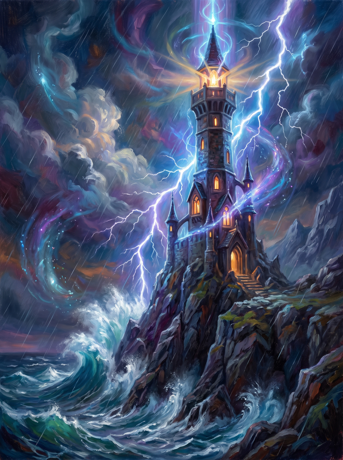 Wizard Tower Stormy Night