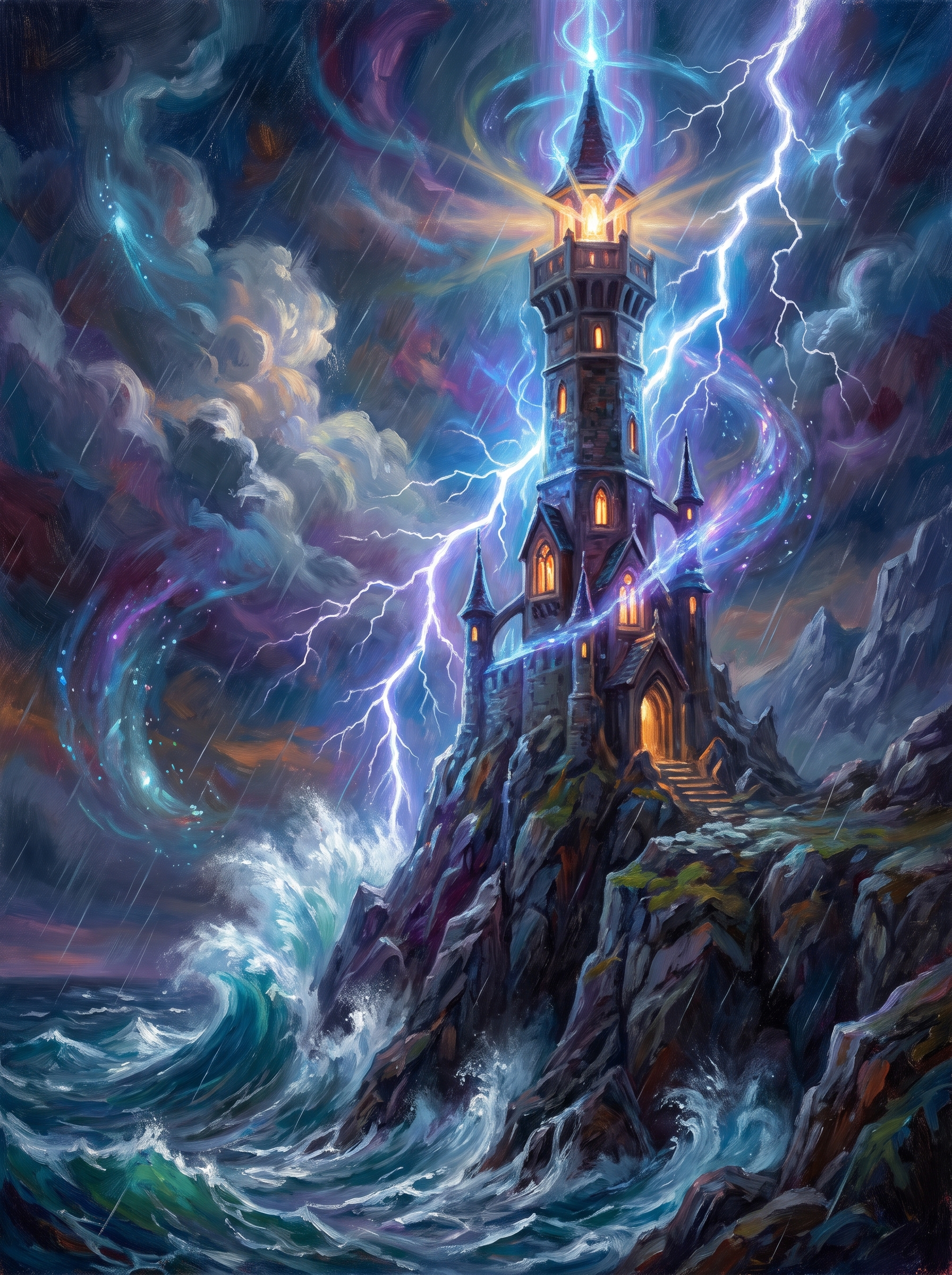 Wizard Tower Stormy Night