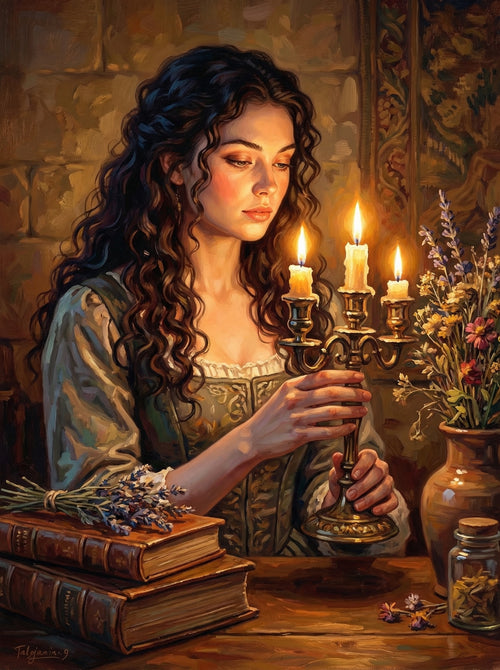 Candlelight Contemplation (100 Color Diamond Painting) Diamond Painting kit