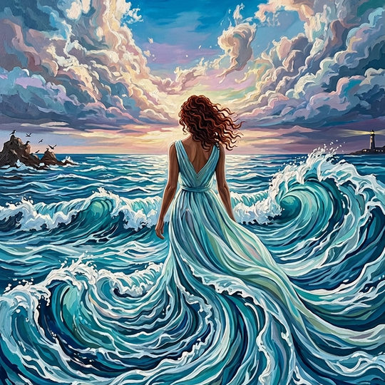 Woman Ocean Wave Dress